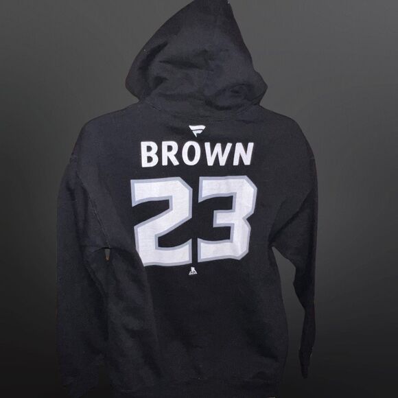 LA Kings Fanatics Branded Black Logo Pullover Hoodie Brown #23 Size Medium - Picture 6 of 6